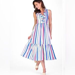 NWOT Duffield Lane The Delphine Dress in Boardwalk Stripe Size Medium
